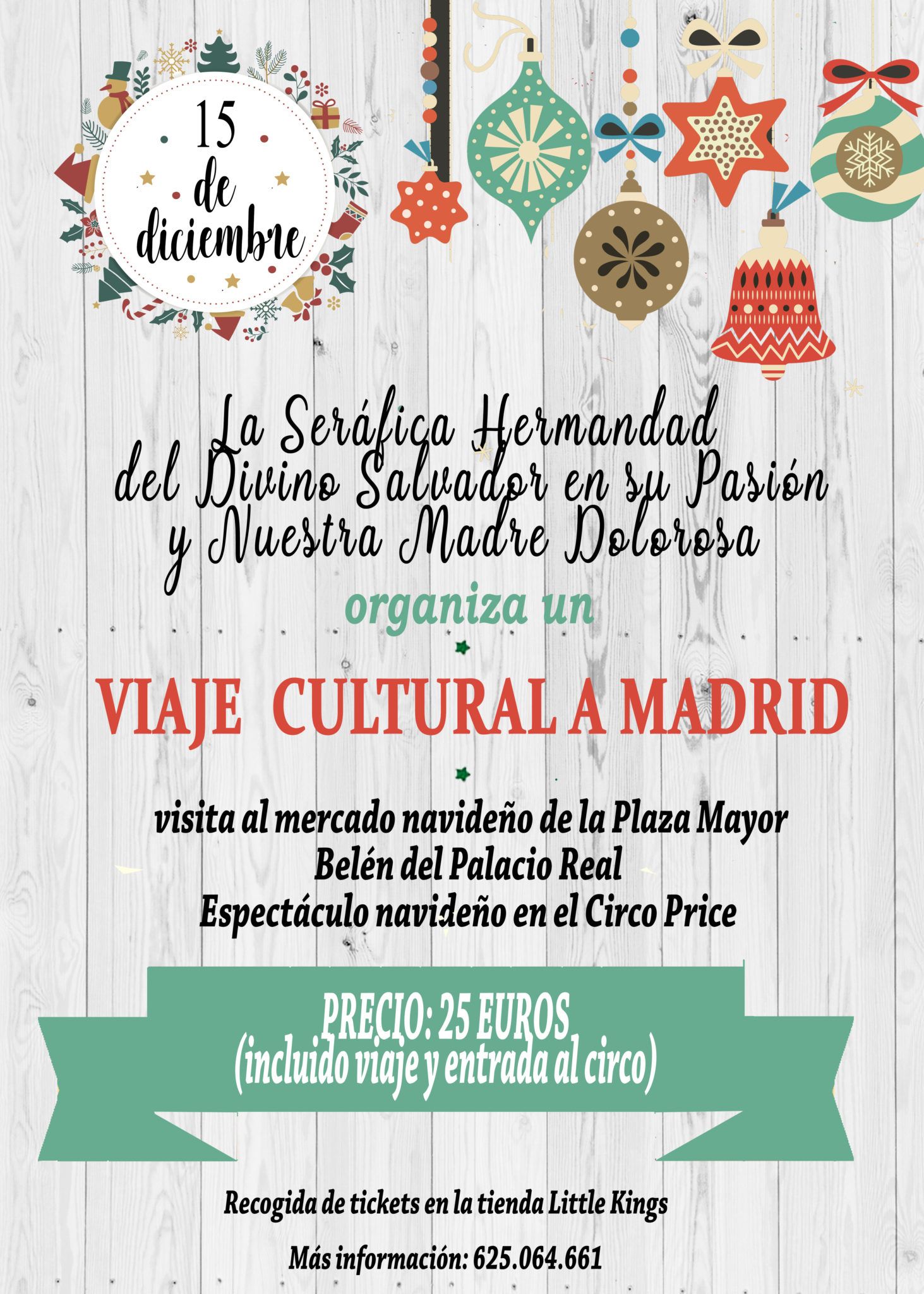 La Seráfica Hermandad de Béjar organiza una excursión cultural a Madrid para disfrutar del ambiente navideño