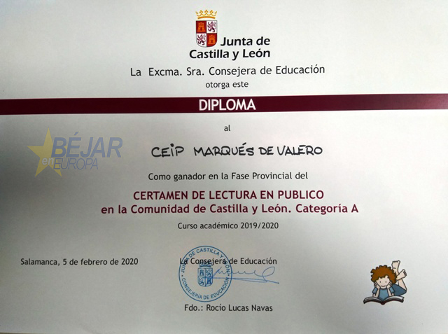 El CEIP Marqués de Valero, ganador de la fase provincial del Certamen de Lectura en público
