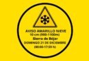 Aviso amarillo por posibles nevadas en Béjar