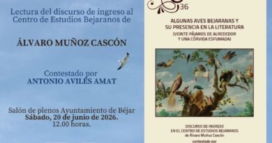 Las aves bejaranas y la literatura protagonizan el ingreso de Álvaro Muñoz en el CEB