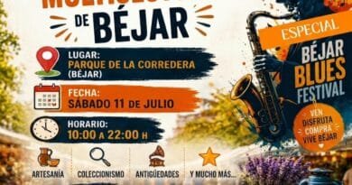 El blues y el comercio local se dan la mano en el Mercado Multisectorial de Béjar