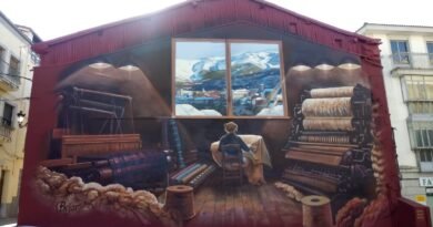Béjar inmortaliza su tradición textil en un gran mural Béjar inmortaliza su tradición textil en un gran mural