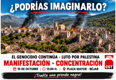 Manifestación en Béjar de luto por Palestina el 10 de octubre
